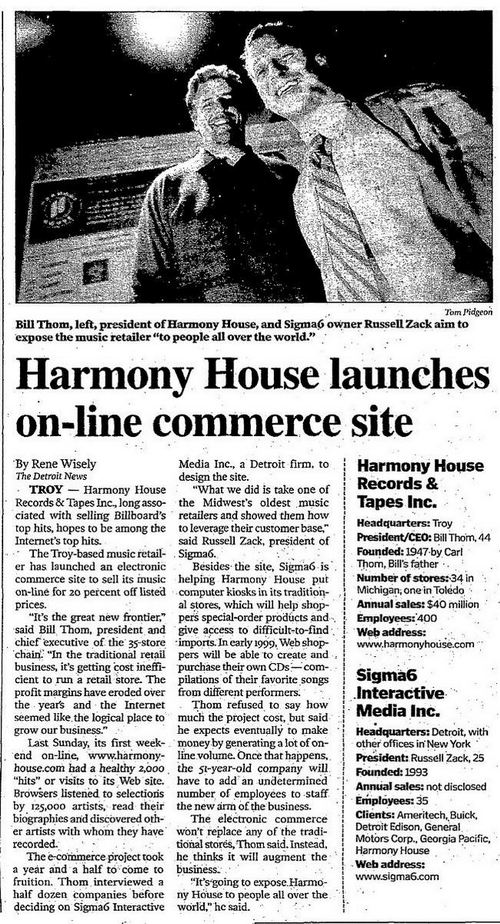 Harmony House Records and Tapes - 1998 Article On Ecommerce (newer photo)